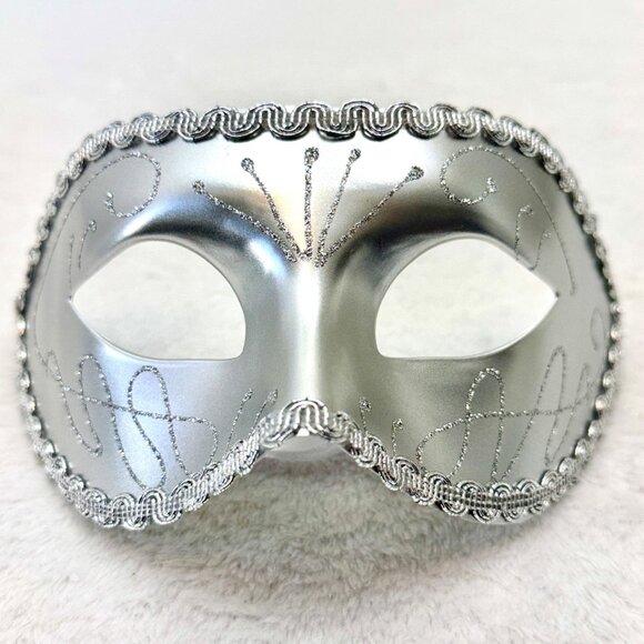Couple Masquerade Venetian Costume Cosplay Metal Masks Silver White - Picture 6 of 9
